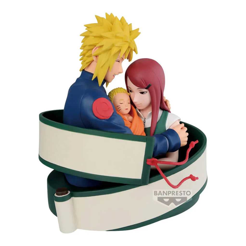 NARUTO FIGURA DIORAMA MINATO & KUSHINA & NARUTO 72 SERIES 53 COMO NUEVA PREVENTA